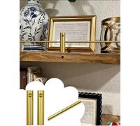 Barre de sécurité pour étagère, Garde-Corps Flottant en Laiton Style Milieu du siècle pour Baignoire - Barre Anti-basculement/galerie de 81 cm, barrière Tubulaire dorée Brute pour la décorat