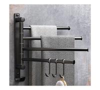 Barre de Serviette en Laiton Noir pour salles de Bains, Porte-Serviette de Bain Murale Moderne, Barre de Serviette à Main Barre Pliant Le Support pivotant