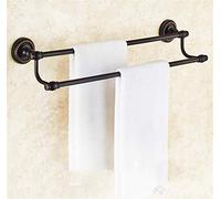 Barre de Serviette Noire, Porte-Serviettes à pôle, Toutes Porte-Serviettes de Rail de Serviette en cuivre, Porte-Serviettes Accessoires de Salle de Bain F 40 cm (16 Pouces)