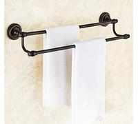 Barre de Serviette Noire, Porte-Serviettes à pôle, Toutes Porte-Serviettes de Rail de Serviette en cuivre, Porte-Serviette Accessoires de quincaillerie de Salle de Bain F 40 cm (16 Pouces) (F 40 cm