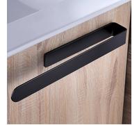 Barre de serviette - Sans marque - 37 cm - Noir - Acier inoxydable - Fixation adhésive sans perçage