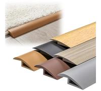 Barre de Seuil Adhesive de Porte en PVC, Seuil de Porte Rattrapage de Niveau, Bandes de Transition Sol, Rampe de Seuil pour Hauteur Inférieure À 10mm(Light Brown,12mm x 1m/3.3ft)