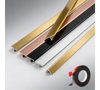 Barre De Seuil Adhésive En Forme T, 270cm Seuil De Porte Aluminium Sans Perçage, Profilé De Transition for Sol Parquet Carrelage, Baguette De Finition Autocollante(Rose gold,3pcs*90 * 5cm)