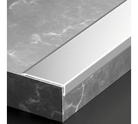 Barre de Seuil Adhésive pour Sol, Bordure de Finition et Seuil de Porte Idéal pour Rattrapage de Niveau de vos Sols Parfait pour Salon et Mezzanine, avec Design Robuste(Matte silver,35.5mmx20mmx0.9m)