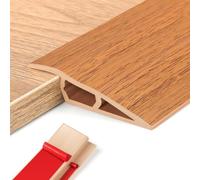 Barre de Seuil Adhesive PVC, Seuil de Porte, Profilés de Réglage en Hauteur en Vinyle,Rattrapage Niveau pour Hauteur du Seuil, Rampe de Seuil Bandes (Grain de Bois Jaune, 5~10mm(H),2M(L))