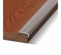 Barre de Seuil Aluminium Profilé de Transition de Sol en Forme de L Idéal pour Carrelage, Bois et Stratifié Seuil de Porte Intérieur pour Protection des Bords et Joints(Grey Stripe,15mmx7.5mmx0.9m)