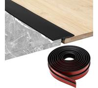 Barre de Seuil Autoadhésive, 300 x 5cm Profilé de Transition, PVC Barres de Transition de Seuil Bande de Transition Sol pour Couvrir Les Espaces Entre Les Sols en Bois, Noir