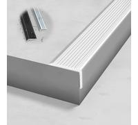 Barre De Seuil Bande De Transition Profilé De Transition En Aluminium，Garniture De Bord De Sol En Vinyle Pour Carrelage Et Moquette(Silver,130cm L 100mm*30mm)