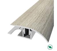 barre de seuil + base différence niveau aluminium coloris (73) Chêne blanc gris Long 90 cm larg 3,9cmHt 1,4cm FORESTEA Dimensions