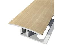 Barre de seuil + Base Joint Dilatation Aluminium Coloris (42) Chêne Poli Long 90 cm larg 3,5cm Ht 1,4cm