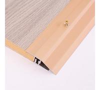 Barre de Seuil Boupe de Transition de Seuil de Porte Cannelé, Rampe Réducteur D'entrée en Aluminium avec Vis et Base, Garniture du Joint au Sol pour Fauteuil Roulant/Balayeur (Color : Titanium Gold