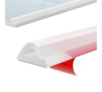 Barre de seuil de douche autocollante - 1 m - En silicone flexible - Joint de douche - Sans barrière - Découpable - Design creux - Pour salle de bain et cuisine - Transparent - 1 m