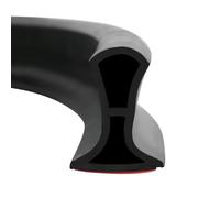 Barre de seuil de douche autocollante en silicone - Joint d'étanchéité en silicone - Pour douche, sol, salle de bain et cuisine - Noir - 2 m