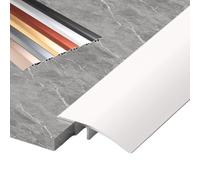 Barre de seuil de porte en aluminium for planchers, rampes d'accès, carrelage, lames de stratifié, comble les différences de hauteur entre 1 et 3,5 cm, 2 unités(Pearl White,10cm(W))