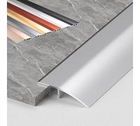 Barre de seuil de porte en aluminium for planchers, rampes d'accès, carrelage, lames de stratifié, comble les différences de hauteur entre 1 et 3,5 cm, 2 unités(Silver White,10cm(W))