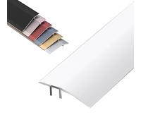 Barre de seuil de transition en aluminium, découpable, hauteur de pente 0,8 à 3,5 cm, réducteur for moquette, parquet ou carrelage, joint d'étanchéité, lot de 2(Diamond White,4.2cm(W))