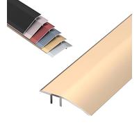 Barre de seuil de transition en aluminium, découpable, hauteur de pente 0,8 à 3,5 cm, réducteur for moquette, parquet ou carrelage, joint d'étanchéité, lot de 2(Titanium,7cm(W))