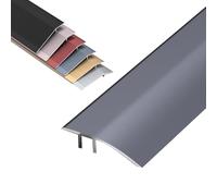 Barre de seuil de transition en aluminium, découpable, hauteur de pente 0,8 à 3,5 cm, réducteur for moquette, parquet ou carrelage, joint d'étanchéité, lot de 2(Iron Gray,10cm(W))