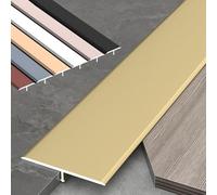 Barre de Seuil en Aluminium - Profilé en T, Bande de Transition de Sol pour Porte, Séparation Entre Carrelage, Stratifié, Moquette, Lames - Finition et Jonction Parfaite, L90cm 3PCS(Gold,W1.2cm)