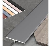 Barre de Seuil en Aluminium - Profilé en T, Bande de Transition de Sol pour Porte, Séparation Entre Carrelage, Stratifié, Moquette, Lames - Finition et Jonction Parfaite, L90cm 3PCS(Gray,W4cm)