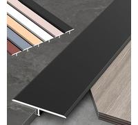 Barre de Seuil en Aluminium - Profilé en T, Bande de Transition de Sol pour Porte, Séparation Entre Carrelage, Stratifié, Moquette, Lames - Finition et Jonction Parfaite, L90cm 3PCS(Black,W4cm)