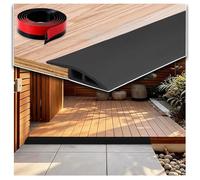Barre de Seuil en PVC Autocollante, Bande de Transition Multi-Usage pour Portes, Moquette, Carrelage et Parquet, Profil de Compensation de Réglage en Hauteur Rattrapage Niveau(Black,6.0m/20ft)