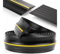 Barre De Seuil en PVC, Bandes De Transition De Sol, Joint De Seuil De Porte De Garage, Joint De Bordure De Sol (100 Cm/3,28 Pieds, Noir)