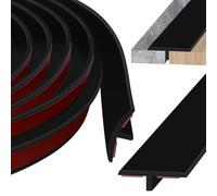 Barre de Seuil en T Transition Sol Autocollant 100cm x 2cm Baguettes de Finition en T Pour Seuil Ou Jonction Parquet Carrelage C'est Idéal(Noir, 100cm*2cm)