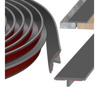 Barre de Seuil en T Transition Sol Autocollant 300cm x 2cm Baguettes de Finition en T Pour Seuil Ou Jonction Parquet Carrelage C'est Idéal(Gris, 300cm*2cm)