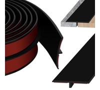 Barre de Seuil en T Transition Sol Autocollant 300cm x 4cm Baguettes de Finition en T Pour Seuil Ou Jonction Parquet Carrelage C'est Idéal(Noir, 300cm*4cm)
