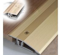 Barre de Seuil Joint de Seuil de Porte Doré, Moquette et Bois. Bande de Seuil de Porte Imperméable et Perforée de 42/54 Mm de Large. Bande de Transition de 0,9 à 1,83 M pour Sols Irréguliers.(42mm-Gol