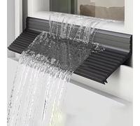 Barre de Seuil Joint D'étanchéité en Caoutchouc pour Portes et Fenêtres, Bordure de Déviation D'eau de Pluie Extérieure Autocollante, Gouttières À Gradins Étanches(Black,56mm (2 1/4"))