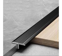 Barre de Seuil Lot de 3 Profilés de Transition Antidérapants D'une Épaisseur de 1,8 mm, en Aluminium, pour Relier un Sol Stratifié à Du Carrelage(Black,W 20mm(3/4in))