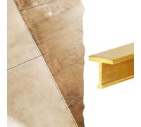 Barre de Seuil Profilé Transition Laiton Massif Brossé, Disponible 100 120 130 140 150 160cm, Joint-joint Mince Parquet Carrelage, Moulure T Encadrement Porte Mur(L110cm/43",10x16mm(0.39x0.63"))