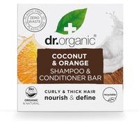 Barre De Shampoing & Après-Shampoing À La Noix De Coco & Orange Dr Organic, Nourrissante, Cheveux Bouclés & Épais, Nouveau, Sans Plastique, Naturel, Végan, Sans Cruauté, Sans Paraben & Sls, Bio, 75g