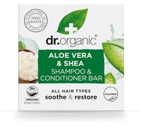 Barre De Shampoing & Après-Shampoing À L'aloe Vera & Karité Dr Organic, Apaisant, Tous Types De Cheveux, Nouveau, Sans Plastique, Naturel, Végan, Sans Cruauté, Sans Paraben & Sls, Bio, 75g