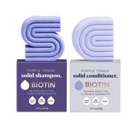 Barre De Shampoing Et Revitalisant Violet A La Biotine Pour Neutraliser Les Tons Cuivres Et Jaunes Pour Les Cheveux Blonds, Gris Argentes Et Meches, Shampoing Solide Et Revitalisant Solide