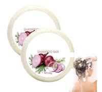Barre de shampooing à l'oignon et au romarin, savon hydratant pour les cheveux, nettoyage et hydratation en profondeur, amélioration du cuir chevelu et renforcement des cheveux (2 pcs)