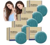 Barre de shampooing et revitalisant aux myrtilles, gâteau nettoyant pour les cheveux et le cuir chevelu, comprimé hydratant Solid Locks, lavage au fini doux et lisse, bloc nettoyant pour (6PCS)