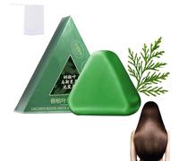 Barre de shampooing Nature Triangle, shampooing au savon vert, shampooings solides naturels à base de plantes, nettoyage en douceur, apaise et renforce les cheveux pour femmes et hommes (1 Pcs)