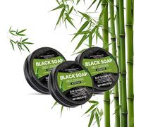 Barre de Shampooing Solide au Bambou, Soin Assombrissant et Nourrissant Anti-Cheveux Blancs, Formule au Charbon de Bambou pour Raviver la Couleur Naturelle et Fortifier les Cheveux (3pc)