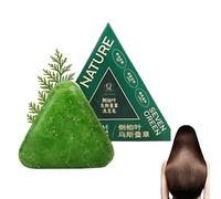 Barre de shampooing triangle, shampooings solides naturels à base de plantes, nettoyage en douceur, renforce les cheveux, apaise et renforce les cheveux pour femmes et hommes (1 Pcs)