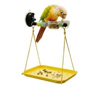 Barre de siège de fenêtre pour oiseaux - Fixation fixe à ventouse - Siège de douche interactif avec plateau à déjections et tige de ponçage - Perroquets inséparables à l'intérieur et à l'extérieur