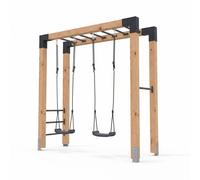 Barre De Singe En Bois Avec Balançoire Double Pour Jardin Naturel TU
