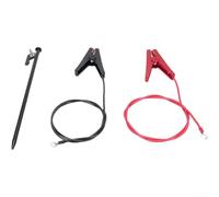 Barre de sol portable pour clôture électrique solaire avec clips en cuivre robustes pour test de batterie et d'onduleur, piquet en métal de 26 cm pour systèmes de sécurité de jardin (A)