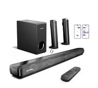 Barre de son 4.1 canaux pour Smart TV avec caisson de basses, barre de son Bluetooth 5.3 amovible 2 en 1 (noir)