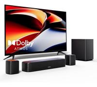 Barre De Son 5.1Ch Avec Dolby Atmos, Système Surround Pour Tv, Barres De Son Pour Home Cinema, 2 Haut-Parleurs Surround, Hdmi Earc/Opt/Aux/Bt, Contrôle Par App, Aura A50 Pro