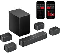 Barre De Son 7.1Ch, Système De Son Surround Virtuel Pour Tv, Contrôle Par App, 4 Haut-Parleurs Surround Filaires, Soundbar Tv Avec Caisson De Basses Sans Fil, Home Cinéma, Poseidon D70