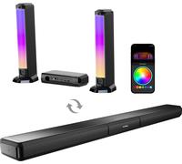 Barre de son amovible ULTIMEA 5.0 canaux pour Smart TV avec éclairage RGB, contrôle par application, puissance de crête 180W, Bluetooth 5.3, HDMI/OPT/AUX, Apollo S70