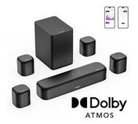 Barre de Son avec Dolby Atmos - ULTIMEA Aura A60 - 7.1 Canaux Soundbar - Homecinema avec Caisson de Basse filaire et Haut-parleurs Arrière - 350W Noir G
